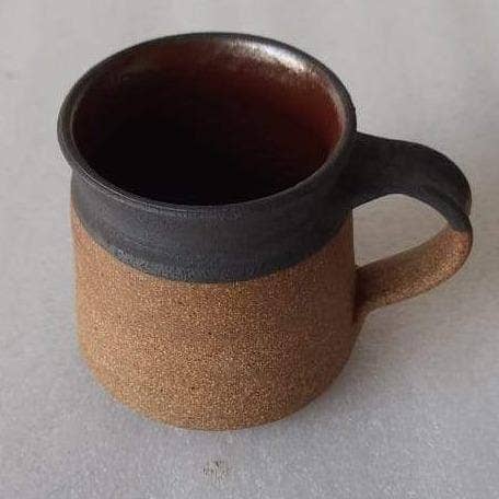 Rustic Handmade Matte Black Coffee & Tea Mug – Artisan Stoneware, 8 oz