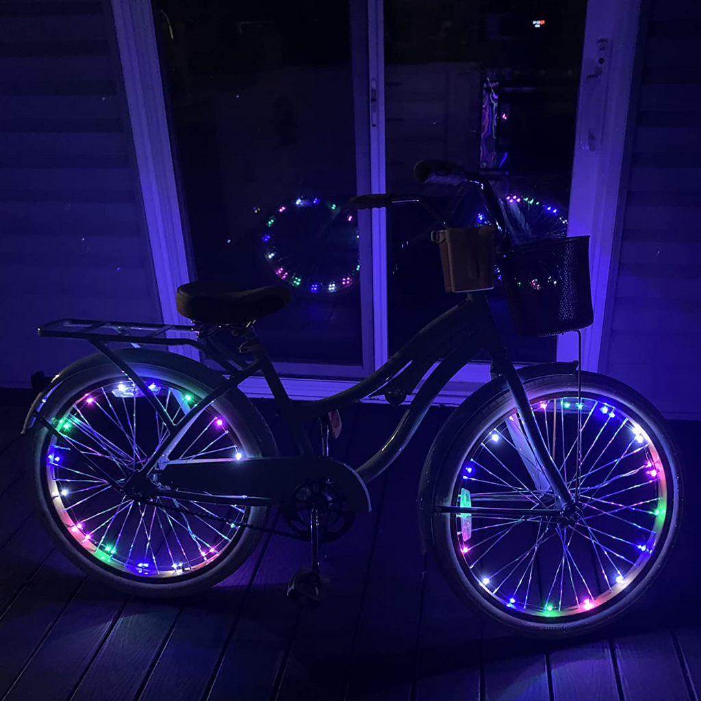 LED Bike Wheel Spoke Lights | 2-Pack, Color Glow, 8-Hour Battery Life