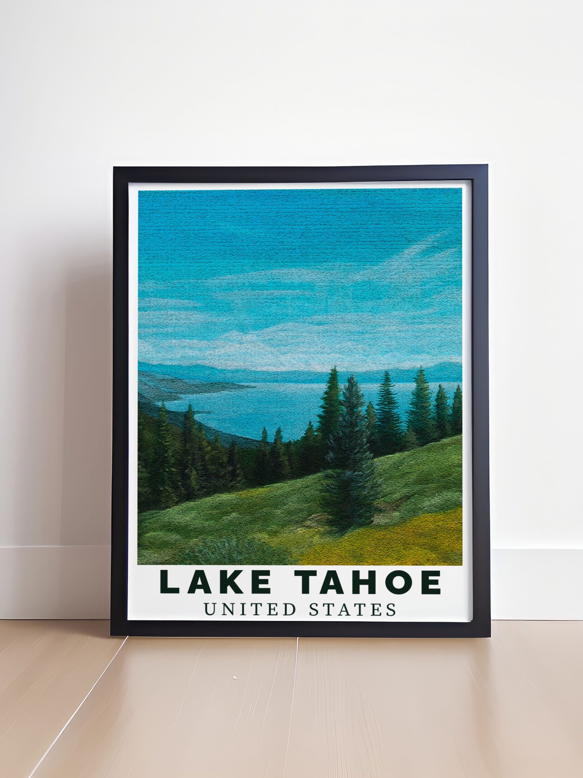 Lake Tahoe  Art - Summer Blue  Home Decor - United States  Living Room Decor