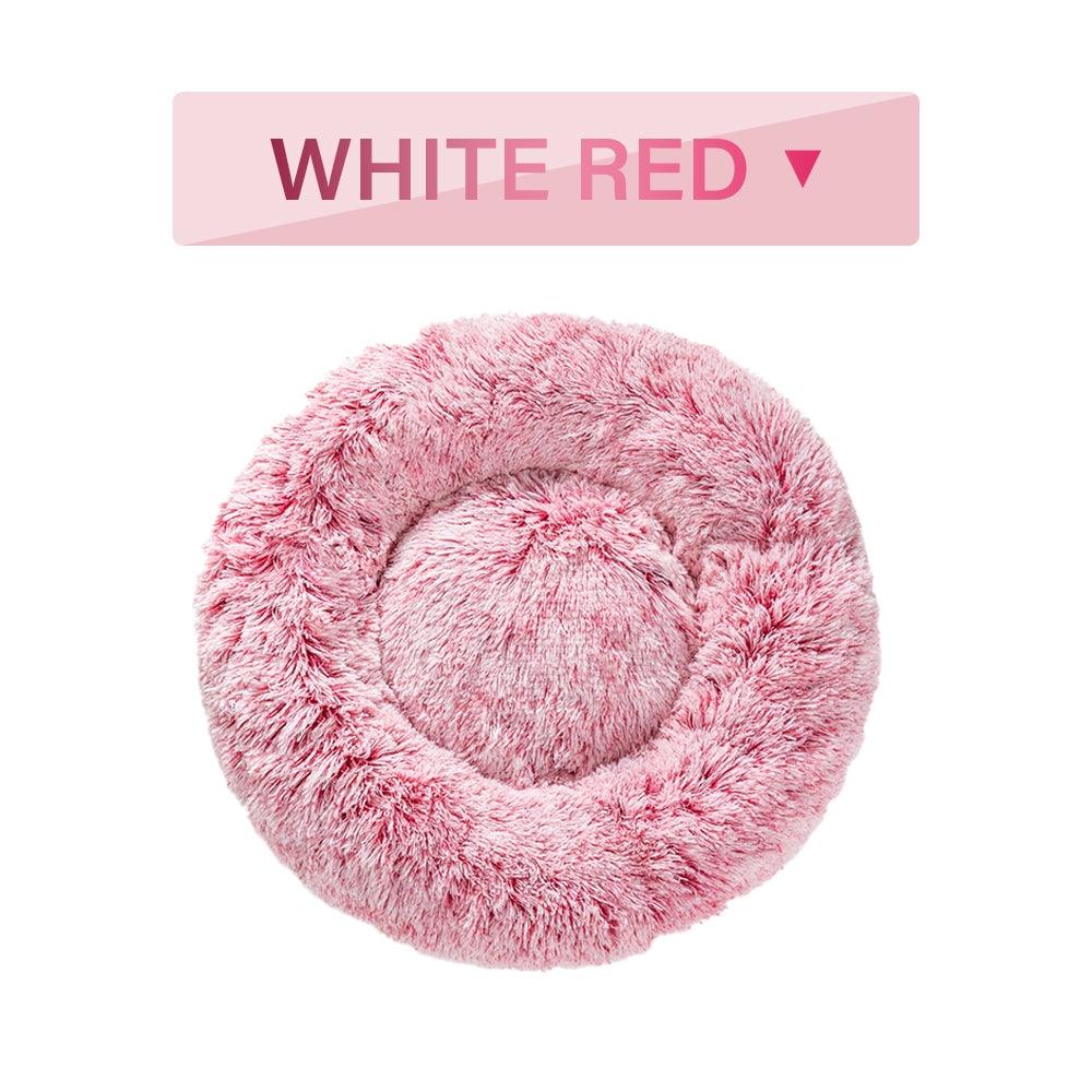 SnugglePaws Plush Donut Pet Bed | Cozy Calming Bed for Dogs & Cats
