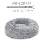 SnugglePaws Plush Donut Pet Bed | Cozy Calming Bed for Dogs & Cats