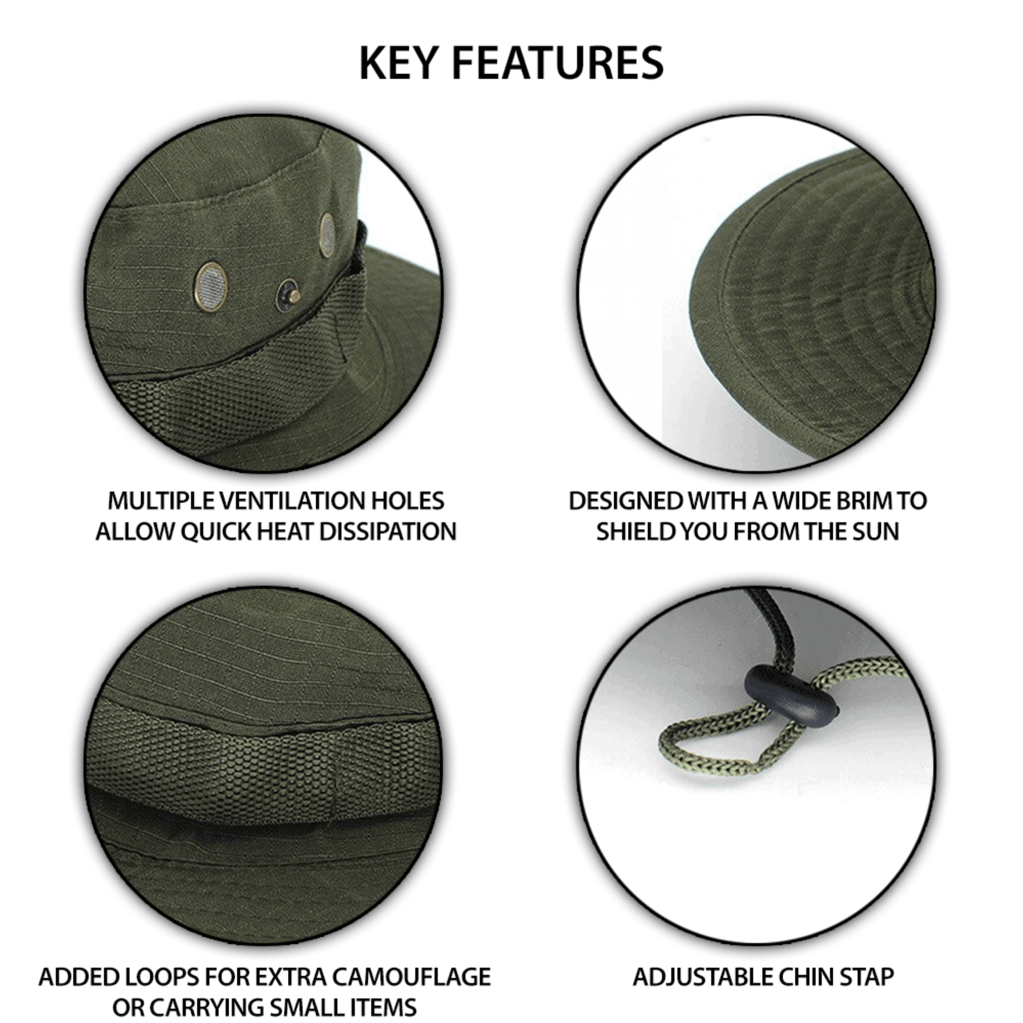 XGear Wide Brim Boonie Bucket Hat — Sun Protection for Lake & Outdoor Adventures