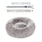 SnugglePaws Plush Donut Pet Bed | Cozy Calming Bed for Dogs & Cats