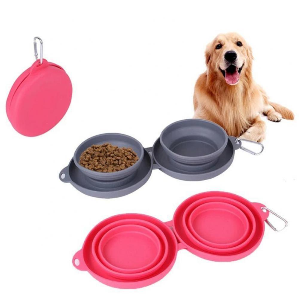 Double Collapsible Pet Feeding Bowl Set | Travel Dog & Cat Bowls