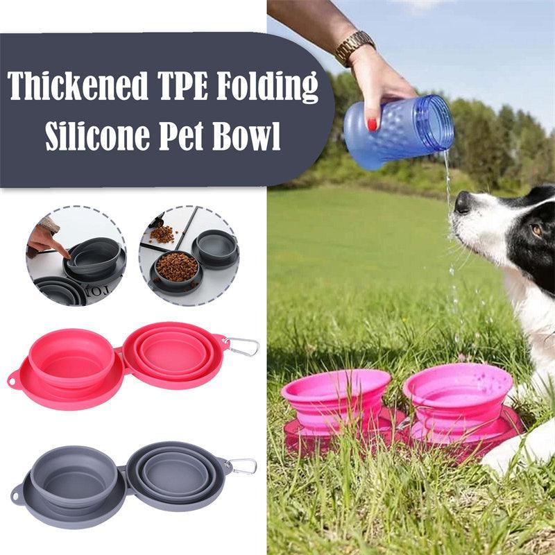 Double Collapsible Pet Feeding Bowl Set | Travel Dog & Cat Bowls