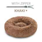 SnugglePaws Plush Donut Pet Bed | Cozy Calming Bed for Dogs & Cats