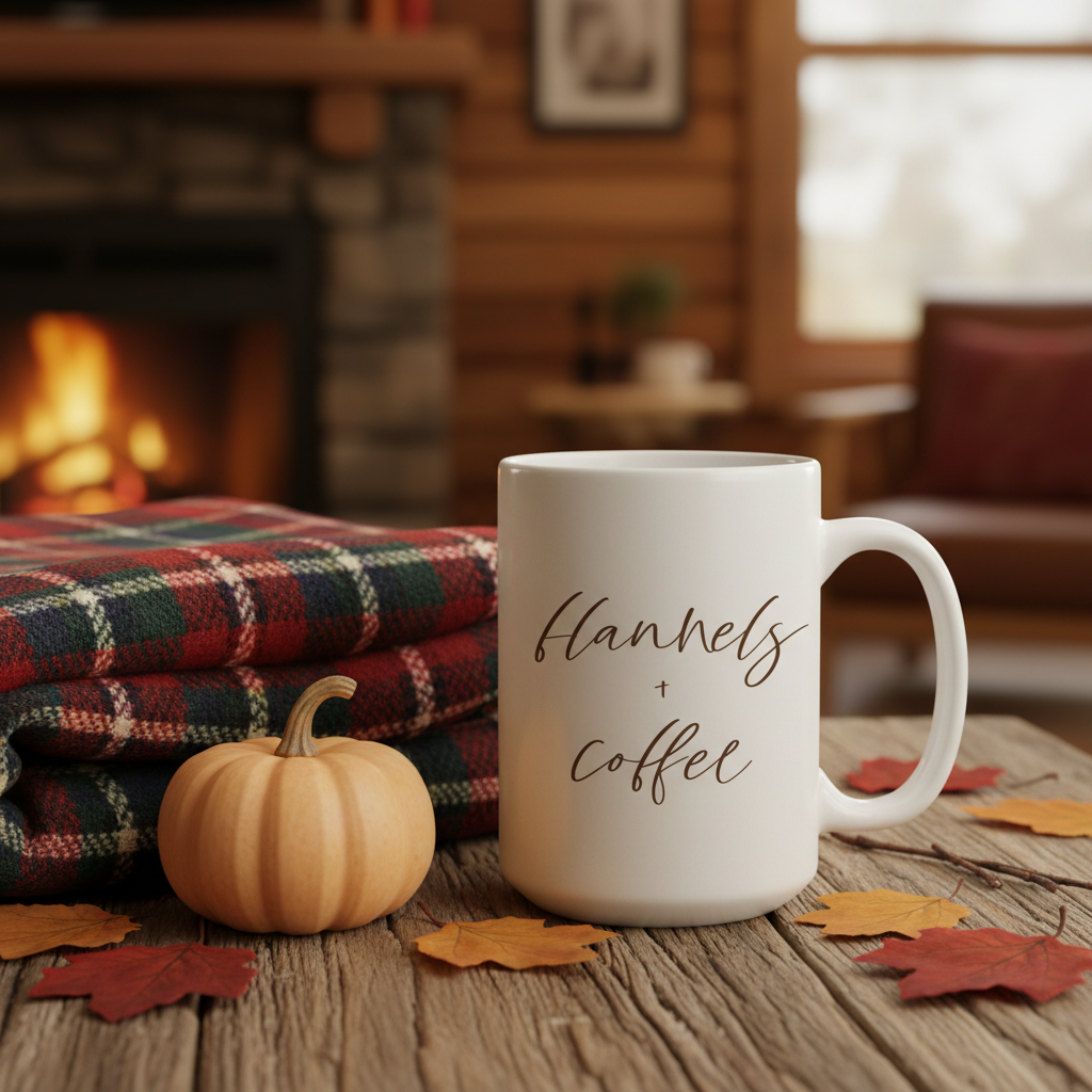 Flannels + Coffee Mug Fall Lifestyle