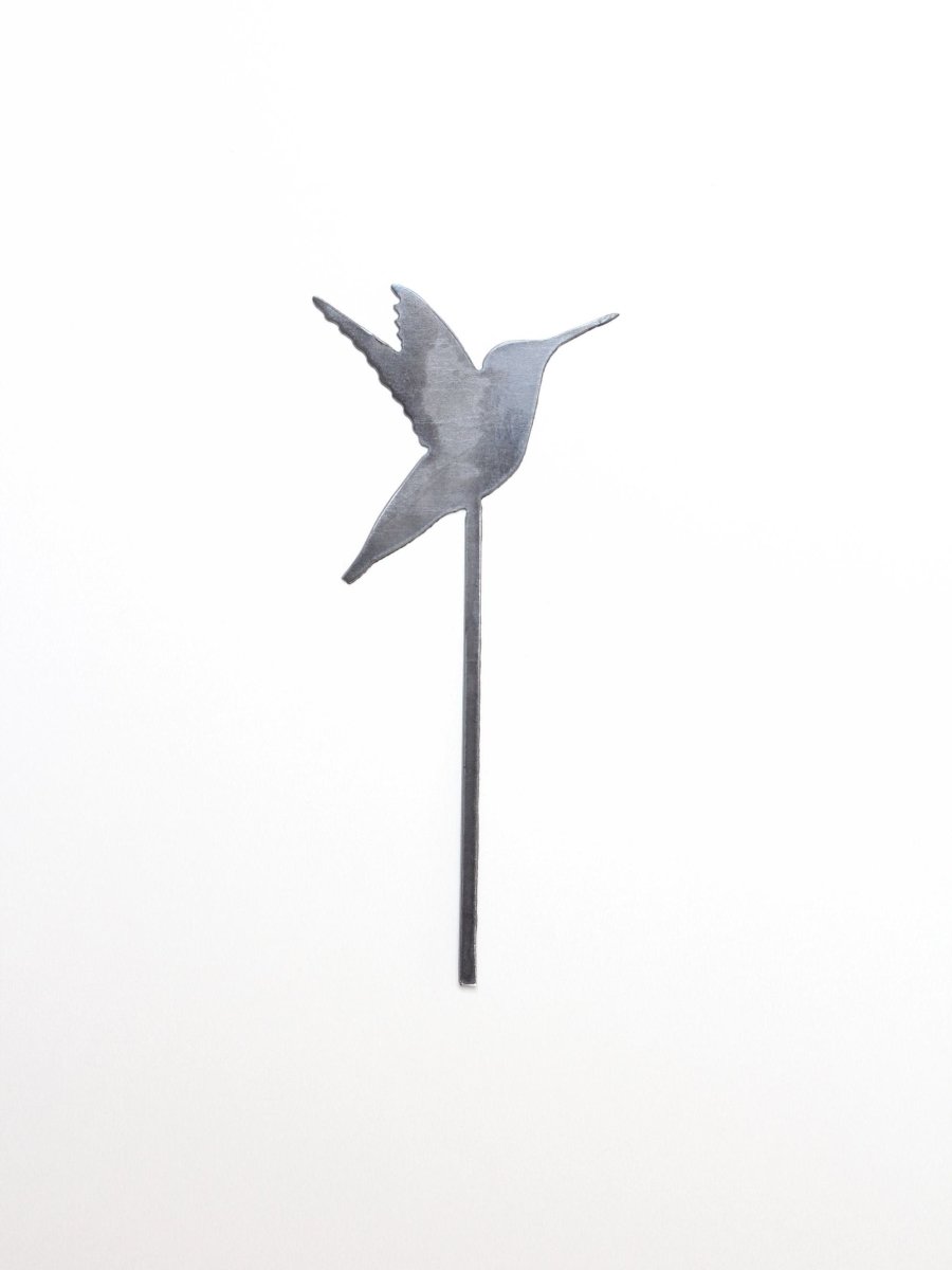 Hummingbird Plant Stake | Plasma Cut Steel Garden Decor