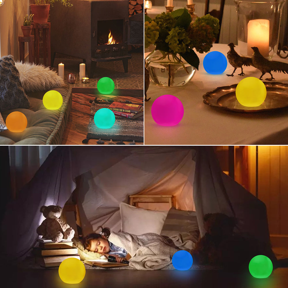 LED Glow Pool Ball Lights | 16 Colors, Waterproof, Remote Control – 6 Pack
