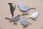 Mockingbird & Robin Metal Bird Statue | Plasma Cut Steel Garden Decor