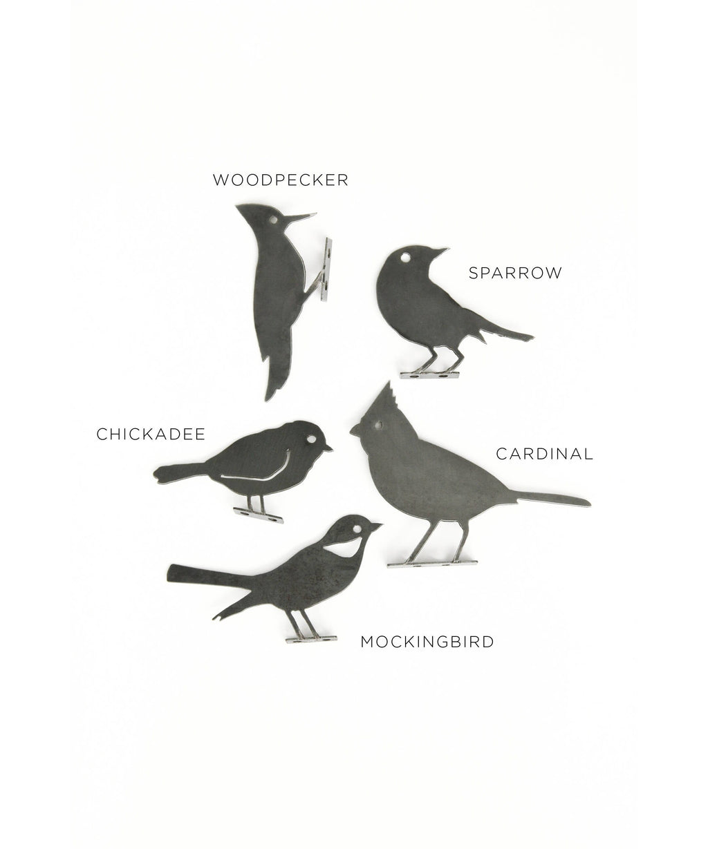 Chickadee Metal Bird Statue | Plasma Cut Steel Garden & Fence Decor