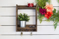 Solid Wood Entryway Shelf with Key Hooks-0
