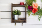 Solid Wood Entryway Shelf with Key Hooks-0