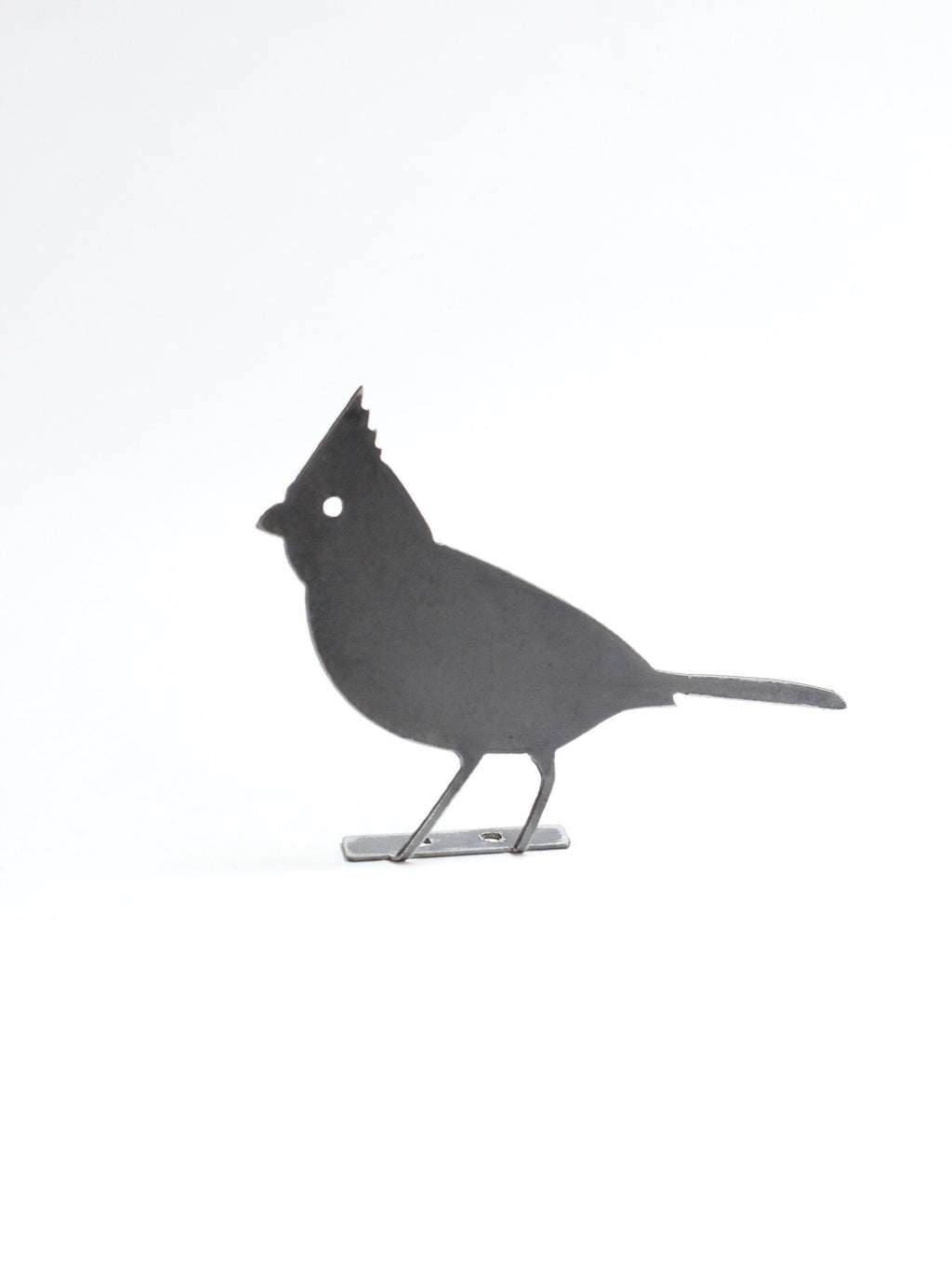 Metal Cardinal Garden Statue – Handmade Plasma Cut Steel, 6.5" Outdoor Bird Decor