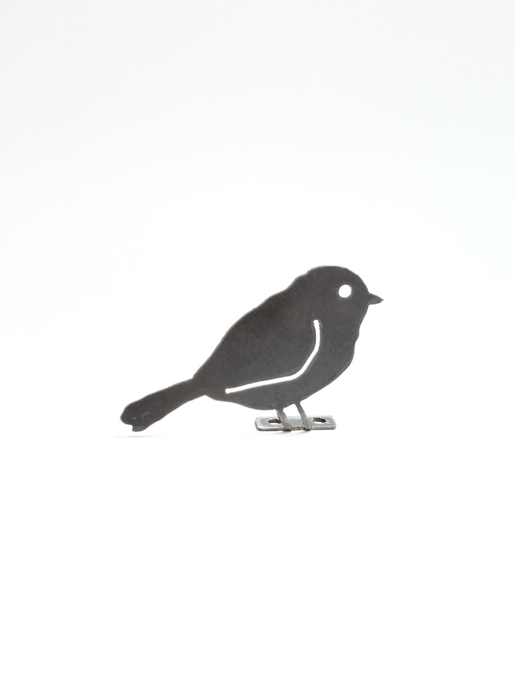 Chickadee Metal Bird Statue | Plasma Cut Steel Garden & Fence Decor