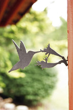 Metal Hummingbird Garden Statue – Handmade Plasma Cut Steel, 8.5" Outdoor Decor