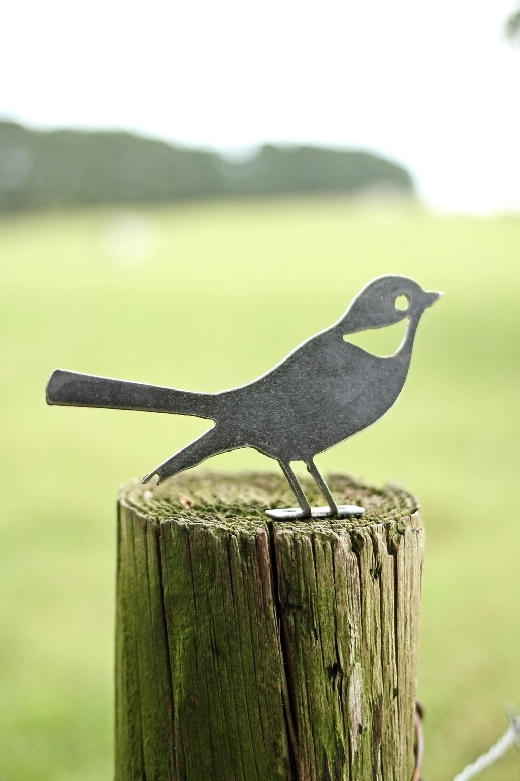 Mockingbird & Robin Metal Bird Statue | Plasma Cut Steel Garden Decor