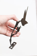 Metal Hummingbird Garden Statue – Handmade Plasma Cut Steel, 8.5" Outdoor Decor