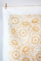 Sunflower Garden Tea Towel – Watercolor Print, Cotton | Made in USA by Highland Ridge Decor