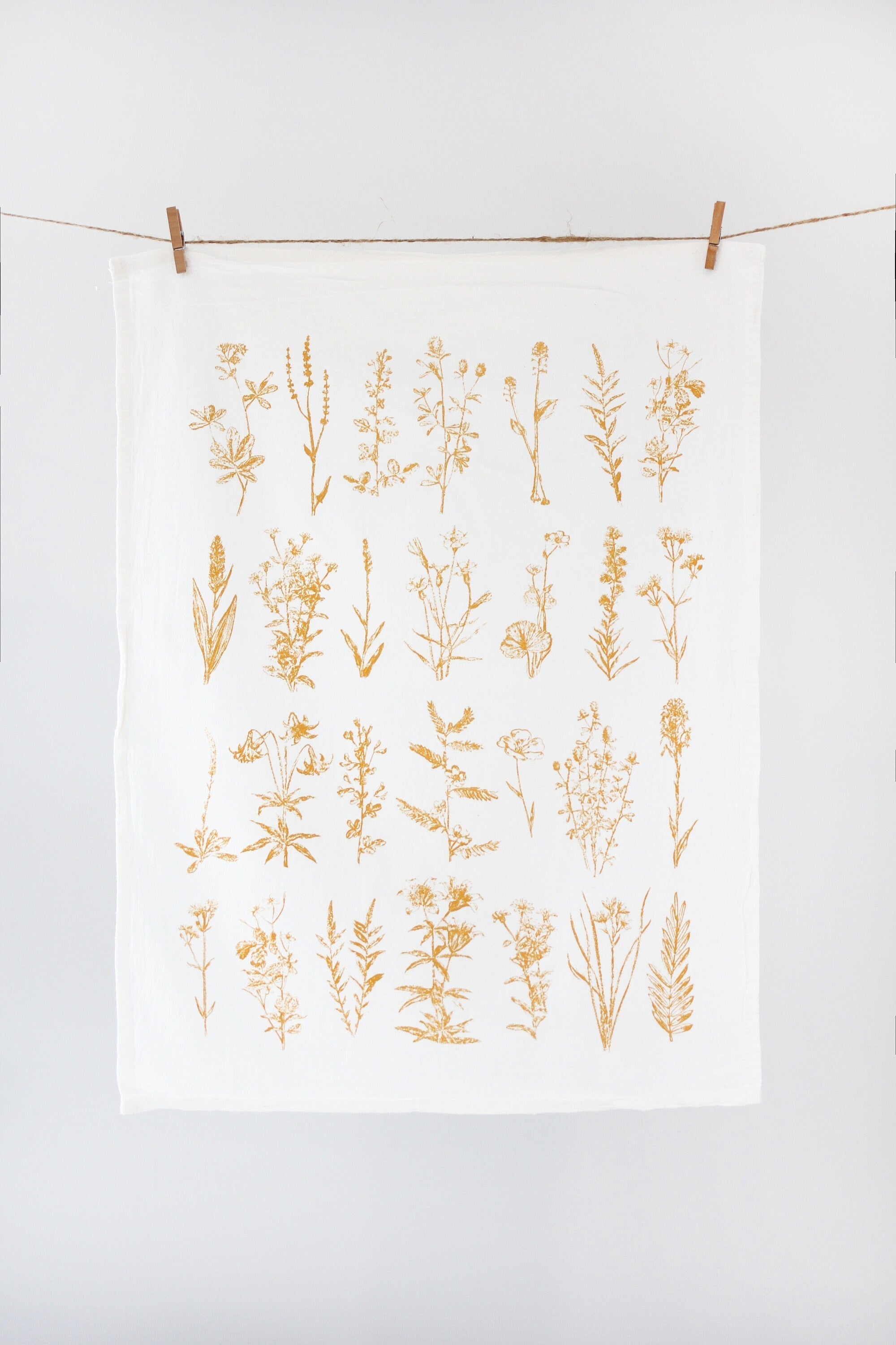 Wild Flower Tea Towel – Watercolor Print, Cotton | Made in USA by Highland Ridge Decor
