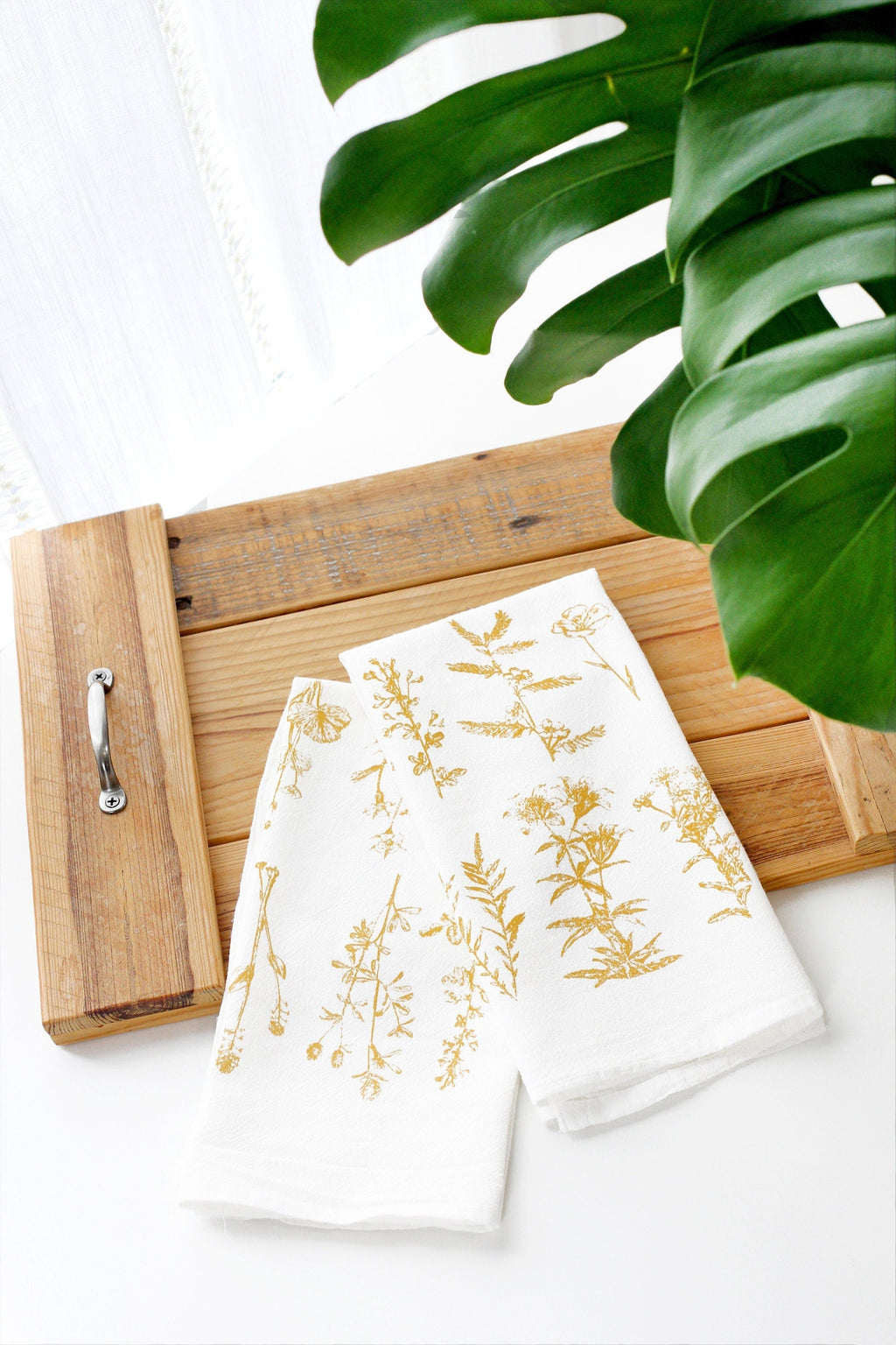 Wild Flower Tea Towel – Watercolor Print, Cotton | Made in USA by Highland Ridge Decor