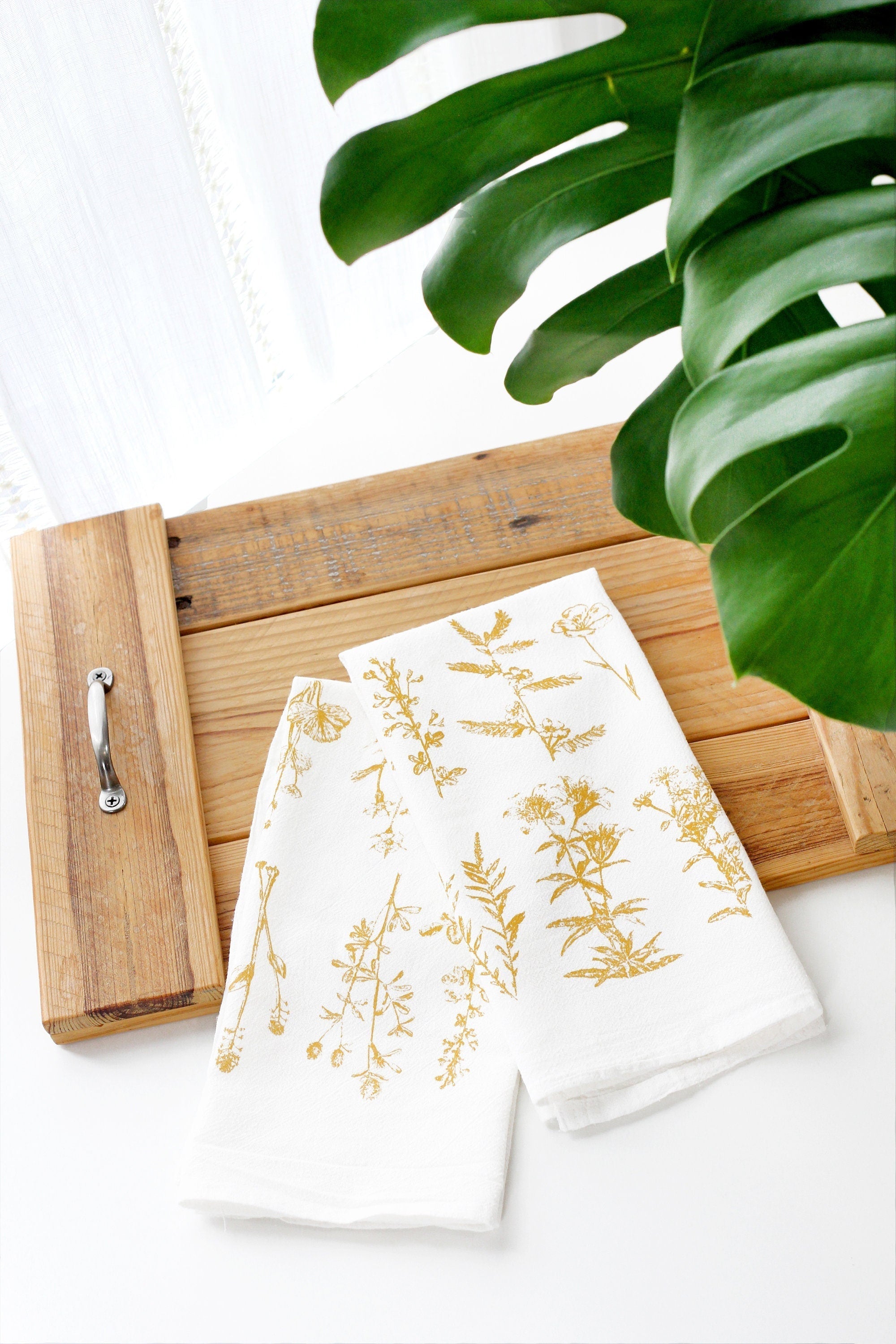 Wild Flower Tea Towel – Watercolor Print, Cotton | Made in USA by Highland Ridge Decor