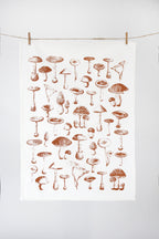 Mushroom Pattern Tea Towel – Watercolor Print, Cotton | Made in USA by Highland Ridge Decor