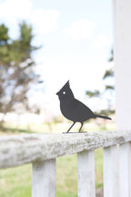 Metal Cardinal Garden Statue – Handmade Plasma Cut Steel, 6.5" Outdoor Bird Decor