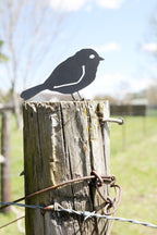 Chickadee Metal Bird Statue | Plasma Cut Steel Garden & Fence Decor