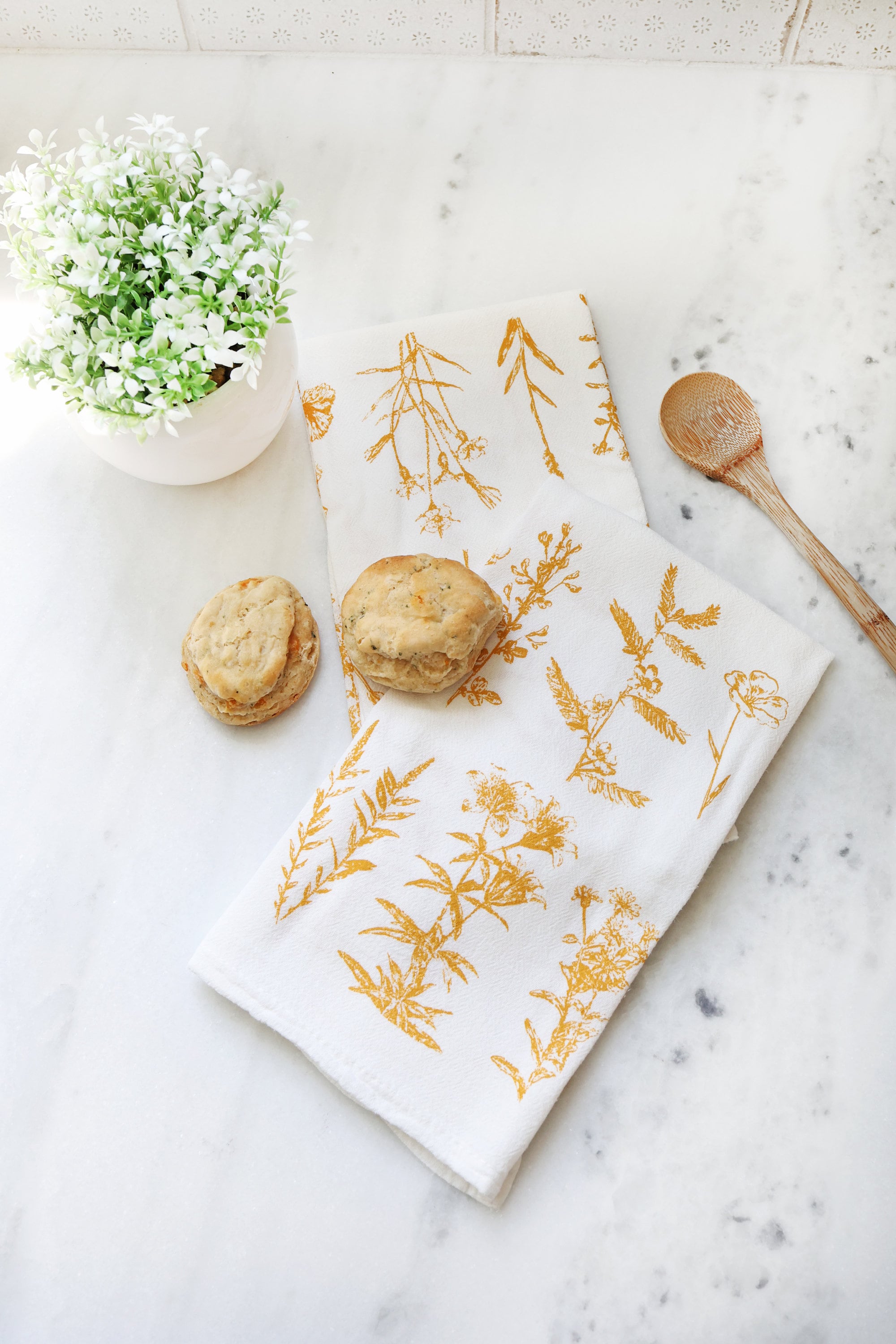Wild Flower Tea Towel – Watercolor Print, Cotton | Made in USA by Highland Ridge Decor