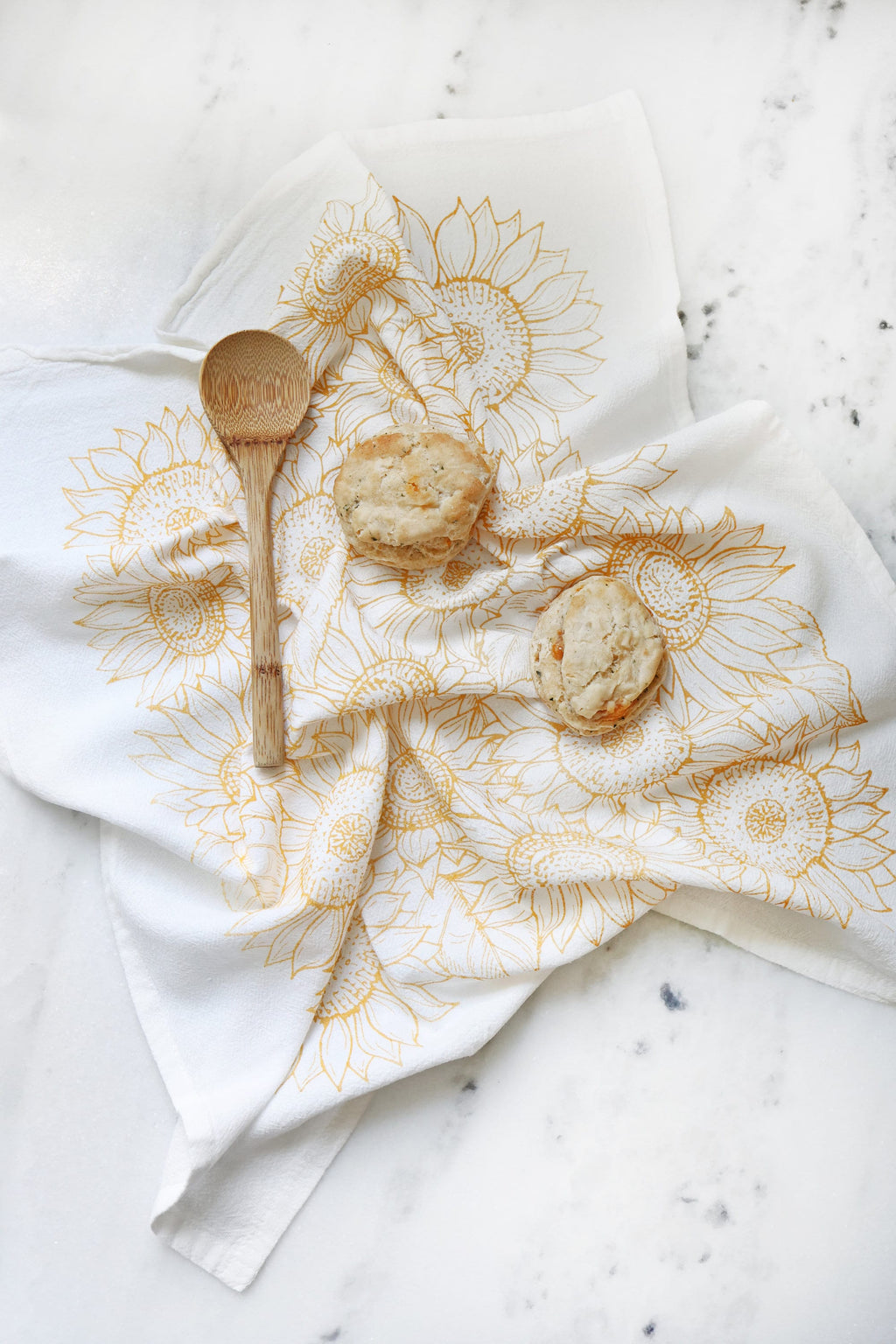 Sunflower Garden Tea Towel – Watercolor Print, Cotton | Made in USA by Highland Ridge Decor