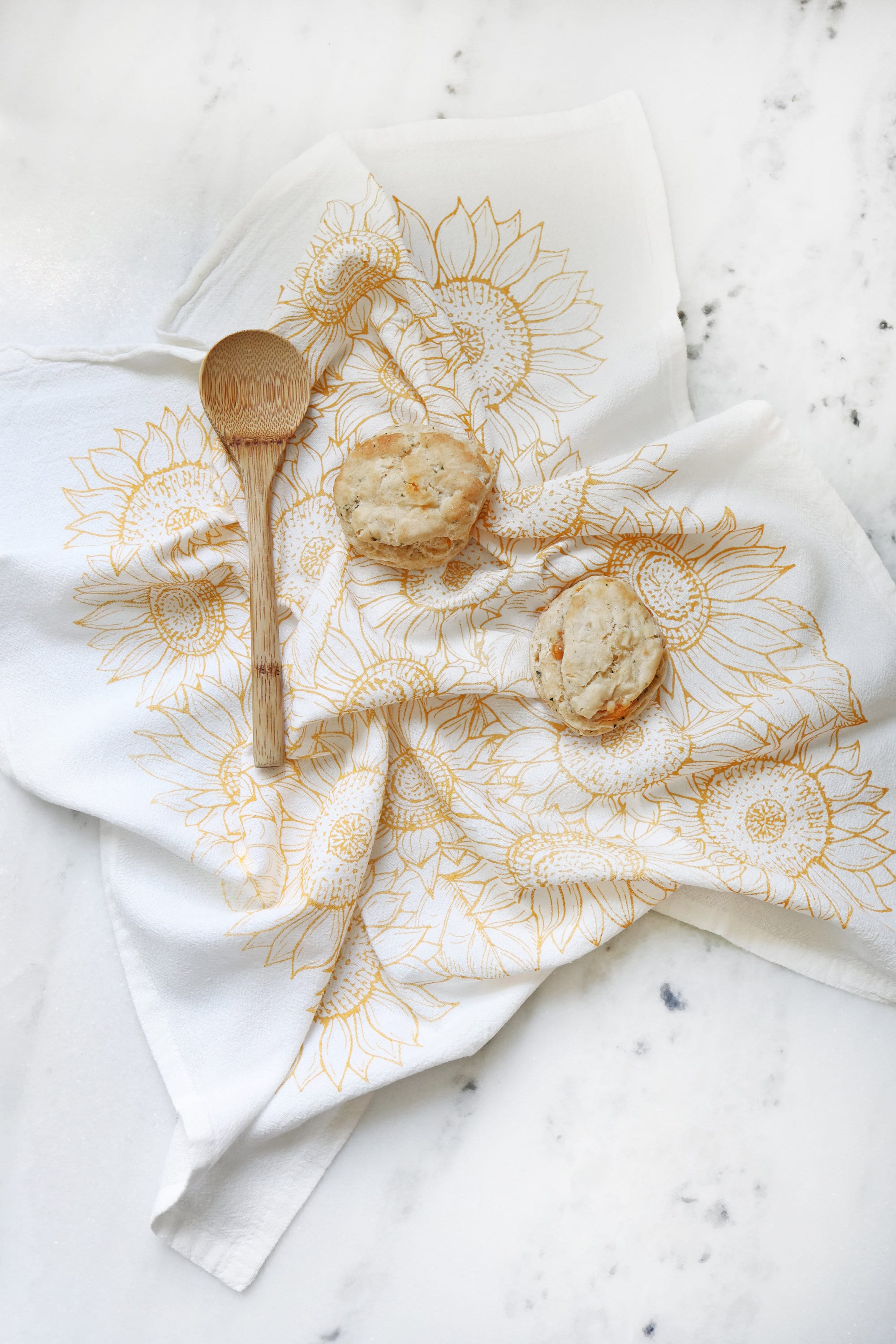 Sunflower Garden Tea Towel – Watercolor Print, Cotton | Made in USA by Highland Ridge Decor