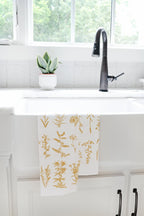 Wild Flower Tea Towel – Watercolor Print, Cotton | Made in USA by Highland Ridge Decor