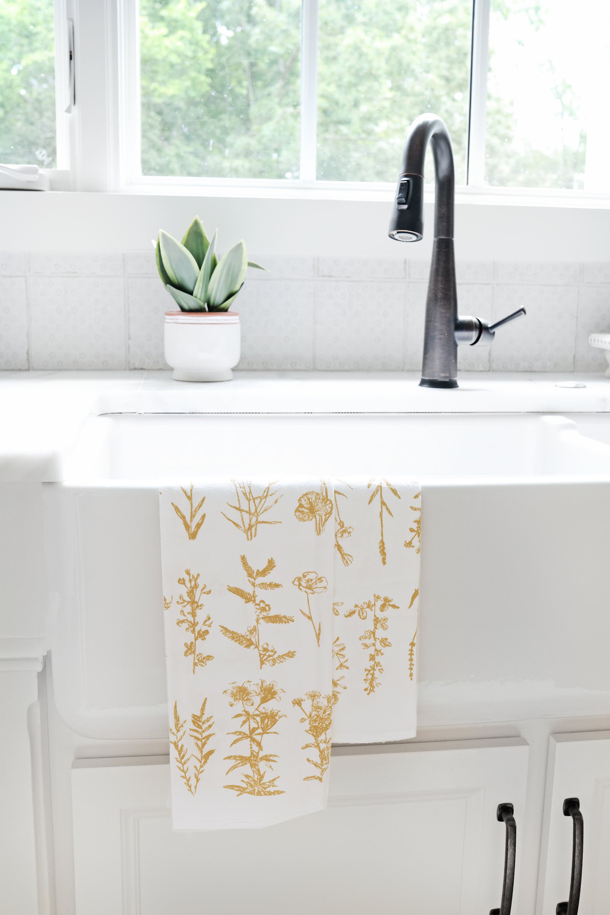 Wild Flower Tea Towel – Watercolor Print, Cotton | Made in USA by Highland Ridge Decor