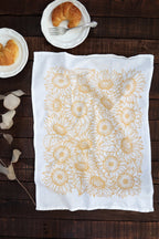 Sunflower Garden Tea Towel – Watercolor Print, Cotton | Made in USA by Highland Ridge Decor