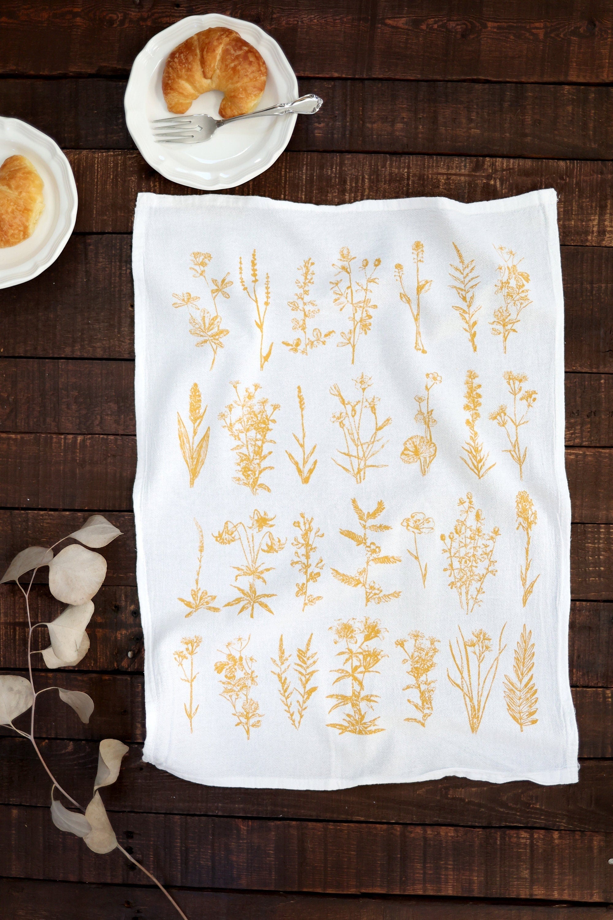 Wild Flower Tea Towel – Watercolor Print, Cotton | Made in USA by Highland Ridge Decor