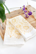 Sunflower Garden Tea Towel – Watercolor Print, Cotton | Made in USA by Highland Ridge Decor