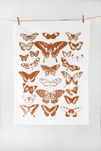 Butterfly Tea Towel Terra-cotta – Watercolor Print, Cotton | Made in USA by Highland Ridge Decor