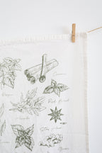 Kitchen Herbs Tea Towel – Watercolor Botanical Kitchen Linen