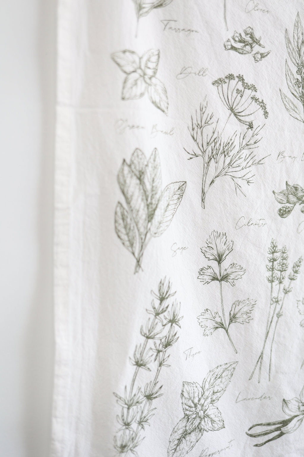 Kitchen Herbs Tea Towel – Watercolor Botanical Kitchen Linen