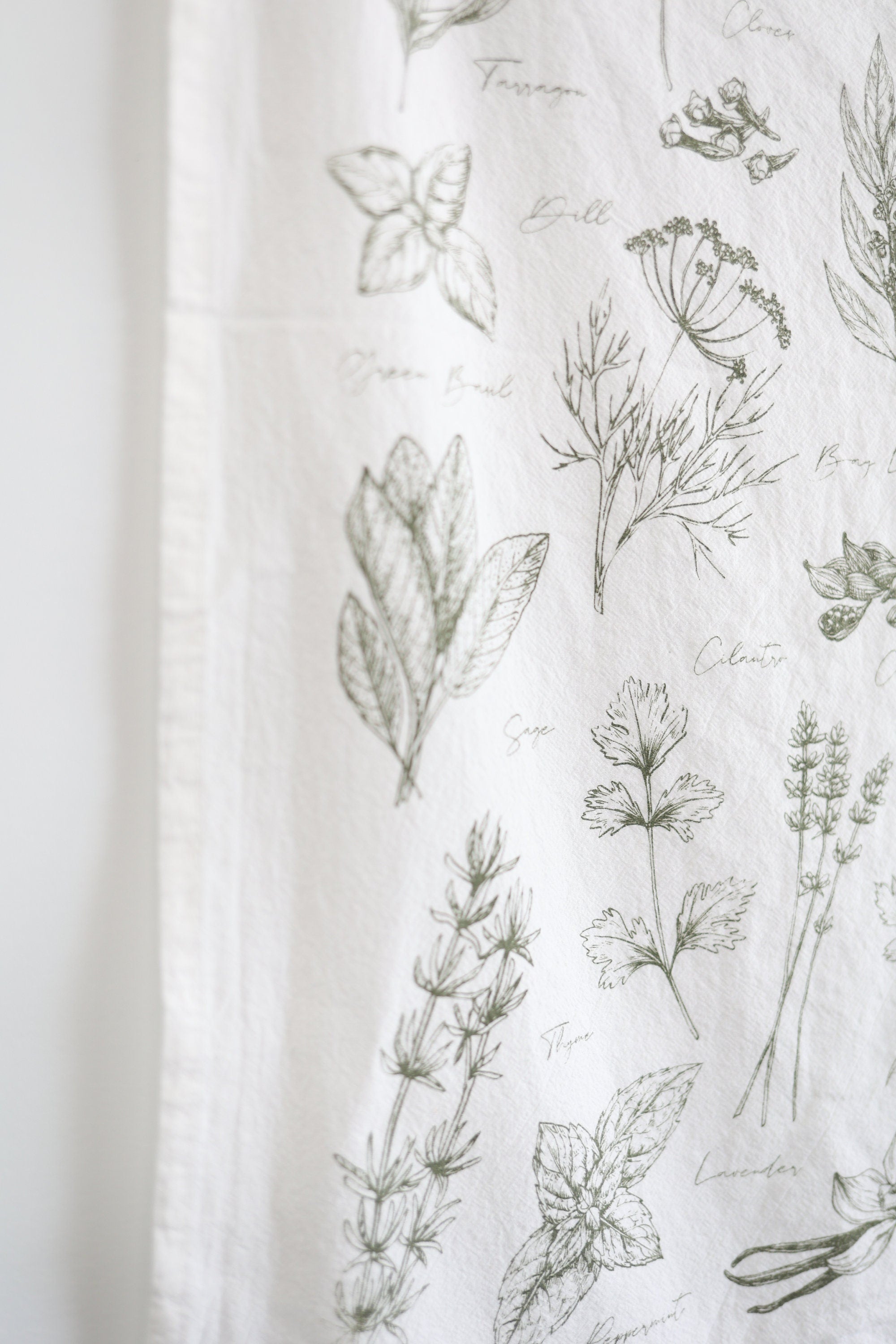Kitchen Herbs Tea Towel – Watercolor Botanical Kitchen Linen