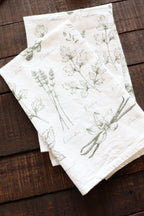Kitchen Herbs Tea Towel – Watercolor Botanical Kitchen Linen
