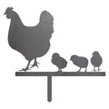Hen & Baby Chicks Garden Stake Statue – Handmade Plasma Cut Steel Outdoor Decor