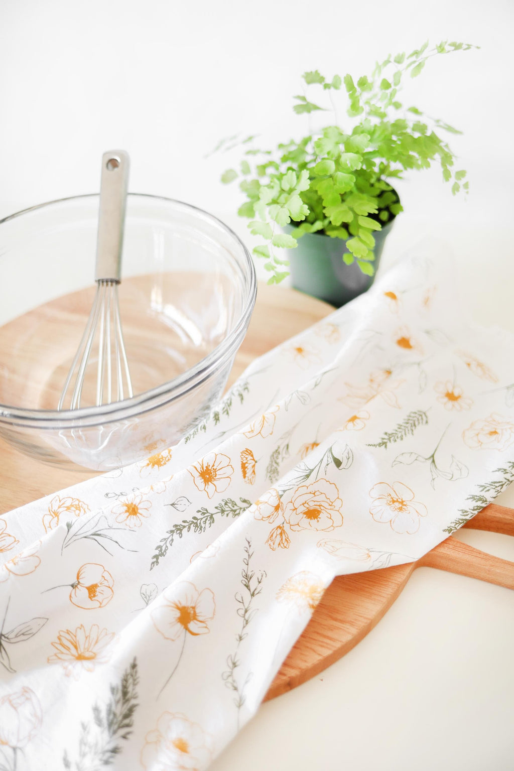 Flower Garden Tea Towel – Watercolor Print, 100% Cotton | Made in USA by Highland Ridge Decor