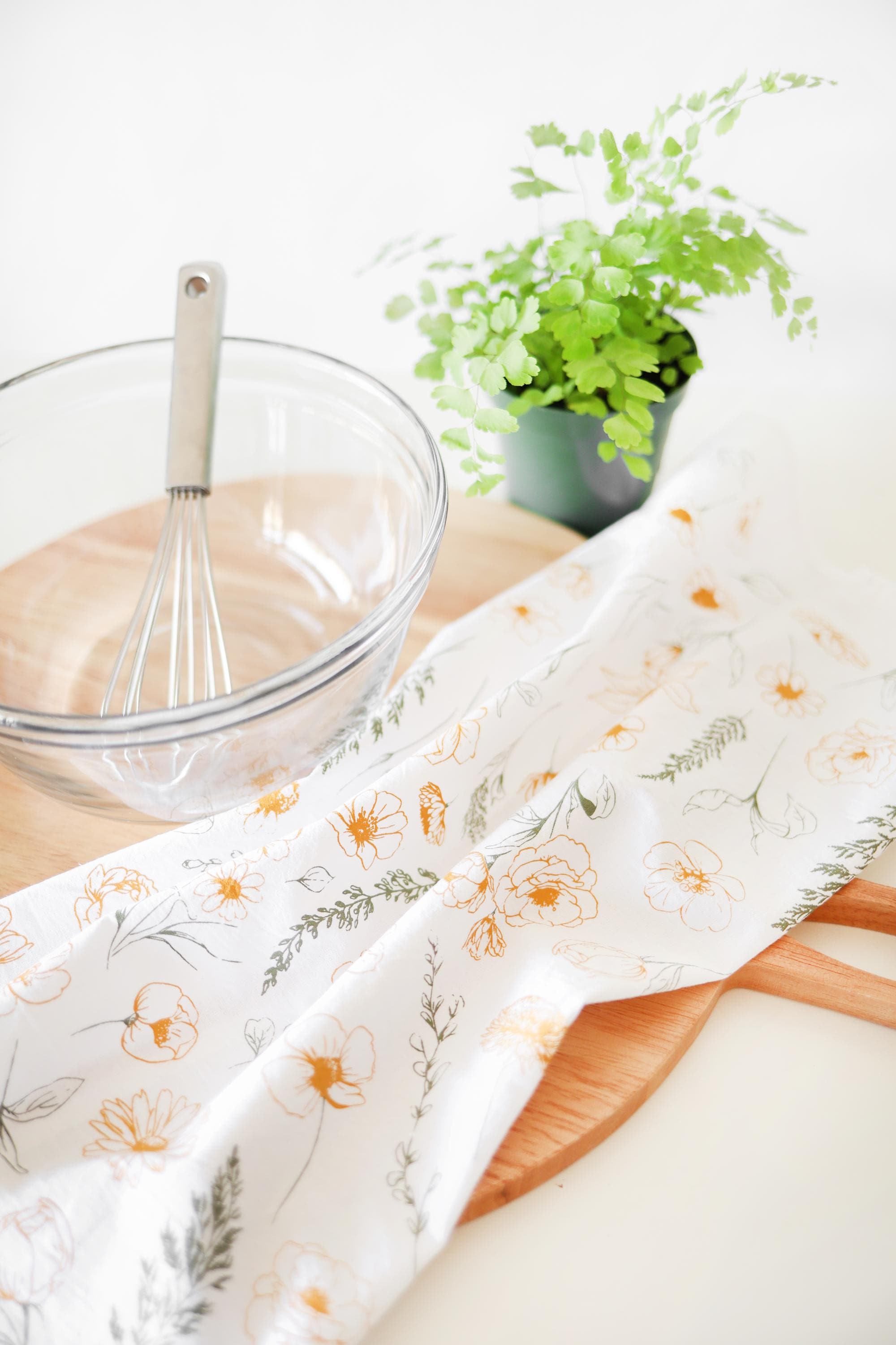 Flower Garden Tea Towel – Watercolor Print, 100% Cotton | Made in USA by Highland Ridge Decor