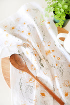 Flower Garden Tea Towel – Watercolor Print, 100% Cotton | Made in USA by Highland Ridge Decor