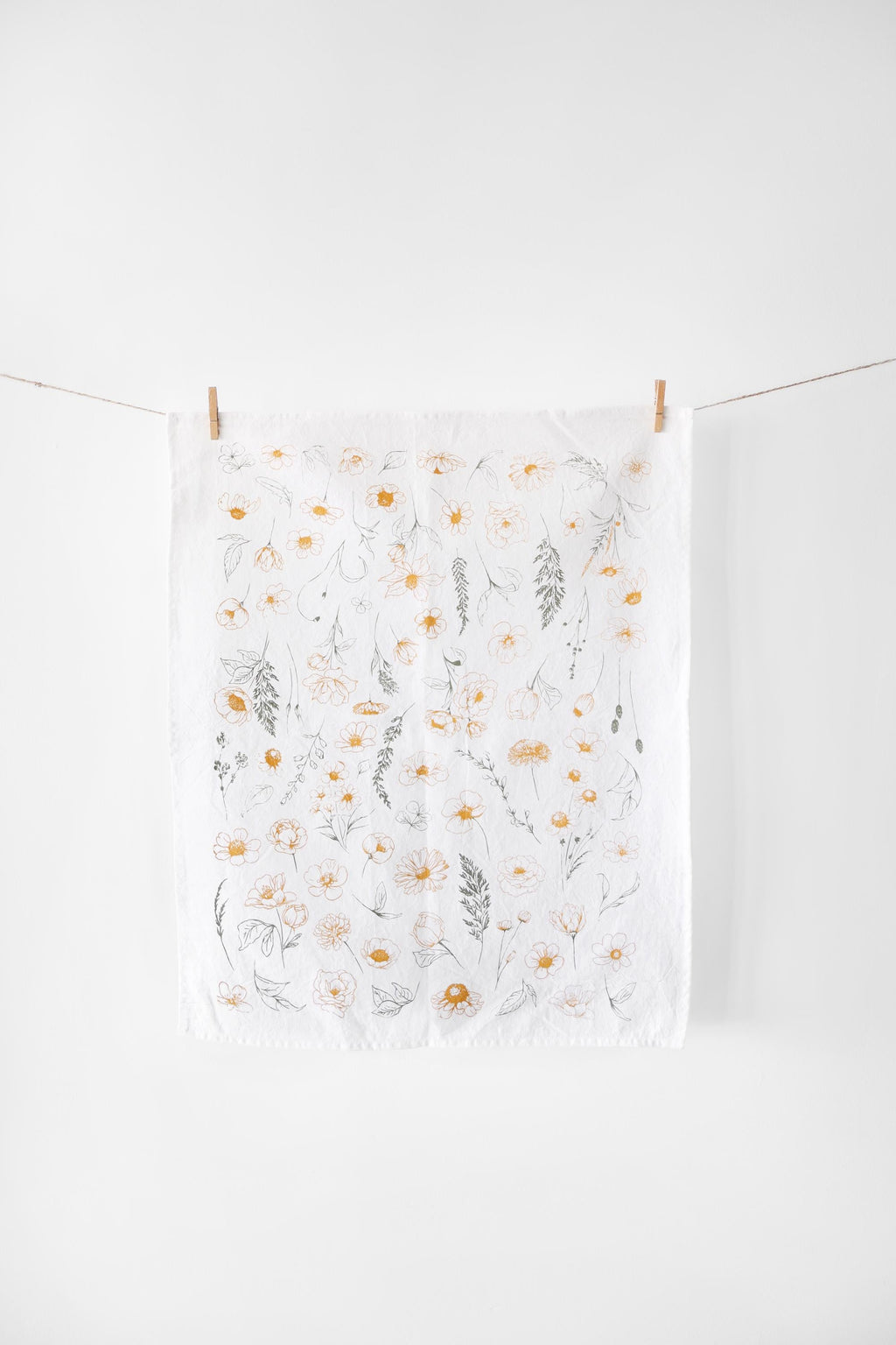 Flower Garden Tea Towel – Watercolor Print, 100% Cotton | Made in USA by Highland Ridge Decor