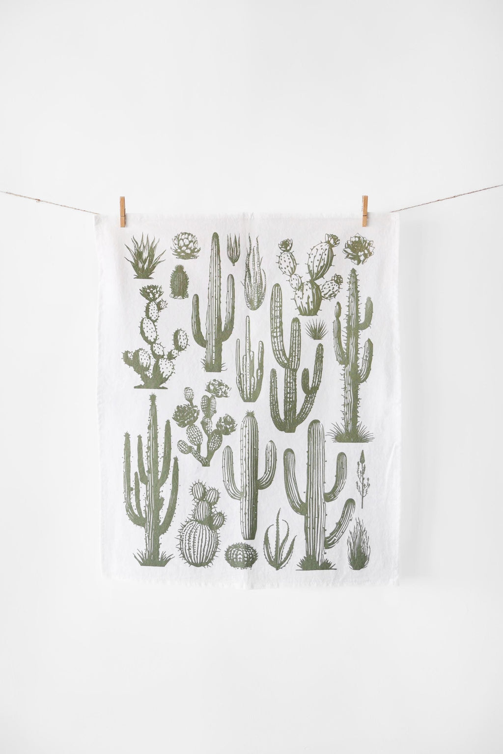 Cactus Tea Towel – Watercolor Print, 100% Cotton | Made in USA by Highland Ridge Decor