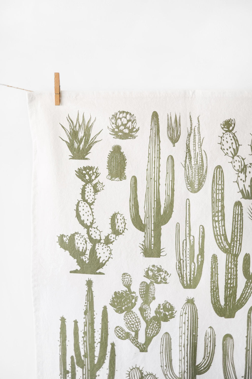 Cactus Tea Towel – Watercolor Print, 100% Cotton | Made in USA by Highland Ridge Decor