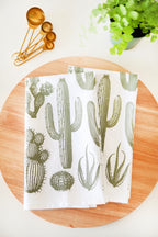Cactus Tea Towel – Watercolor Print, 100% Cotton | Made in USA by Highland Ridge Decor